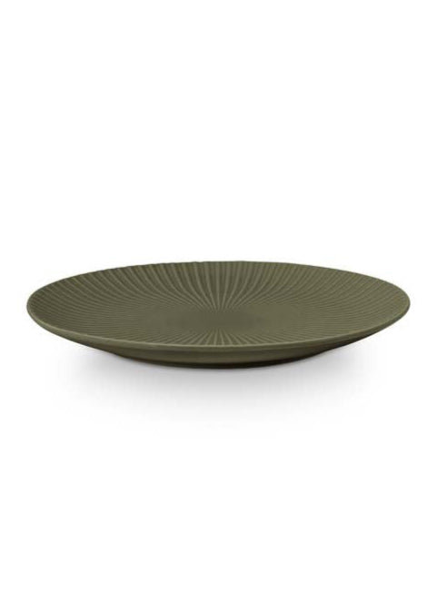 vtwonen diner bord Relievo Dark Green 25.5cm